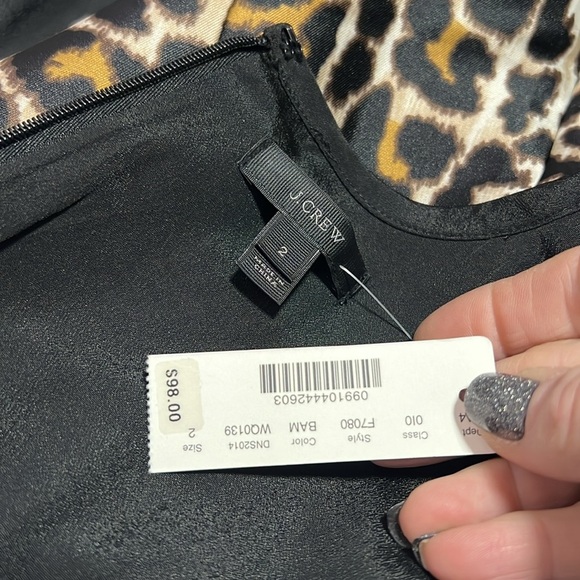 J. Crew NWT Leopard Print Sleeveless A-Line Shift Dress Size 2 - Picture 9 of 11